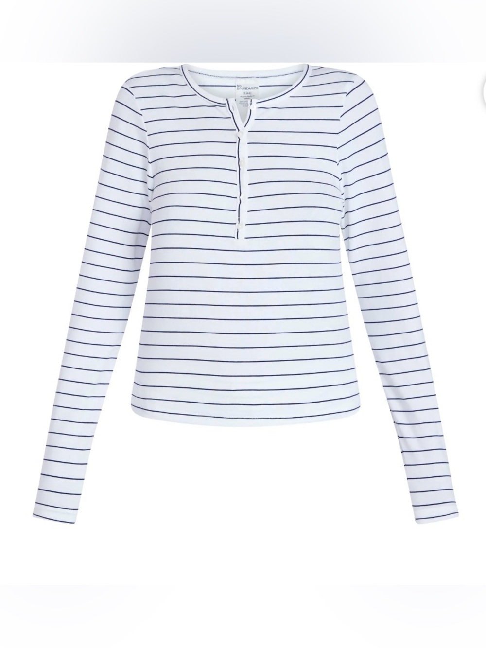 NWT No Boundaries Cloud Core Striped Henley Sleep Shirt Top M 8-10